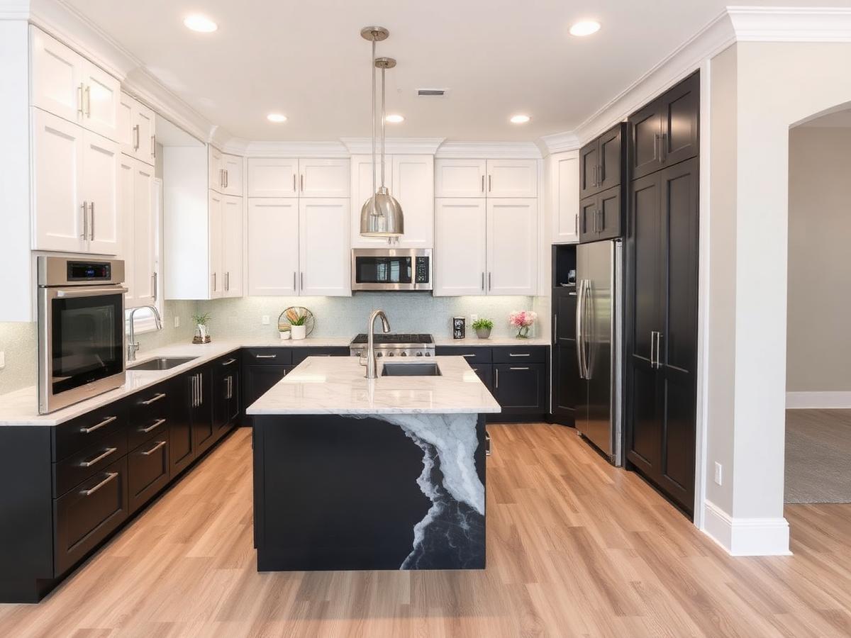 After — Modern two-tone kitchen remodel in Boca Raton
